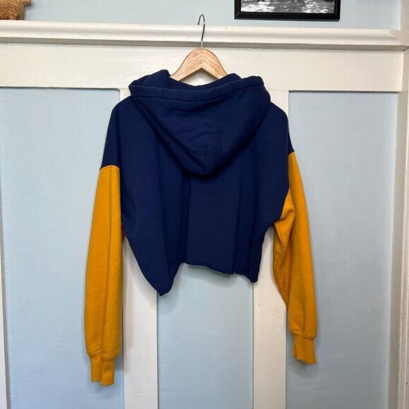 Levis Gold Tab Navy & Yellow Cropped Pullover Hoodie S - Picture 2 of 7